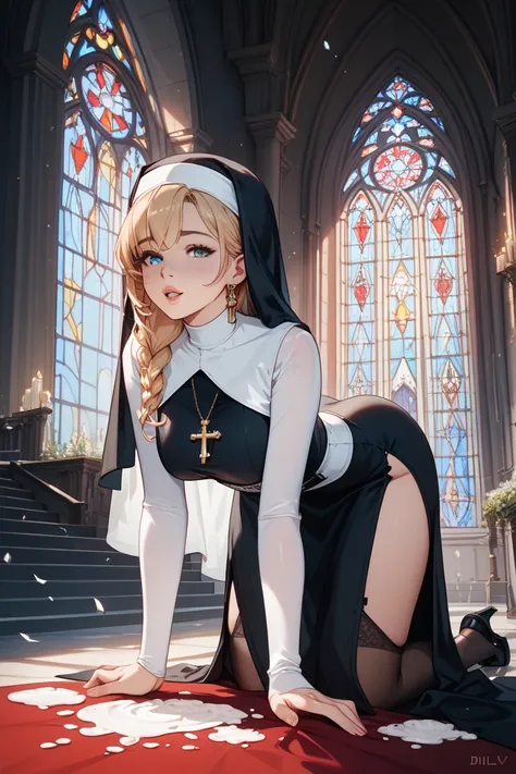  nun、on all fours、lure、Taunt