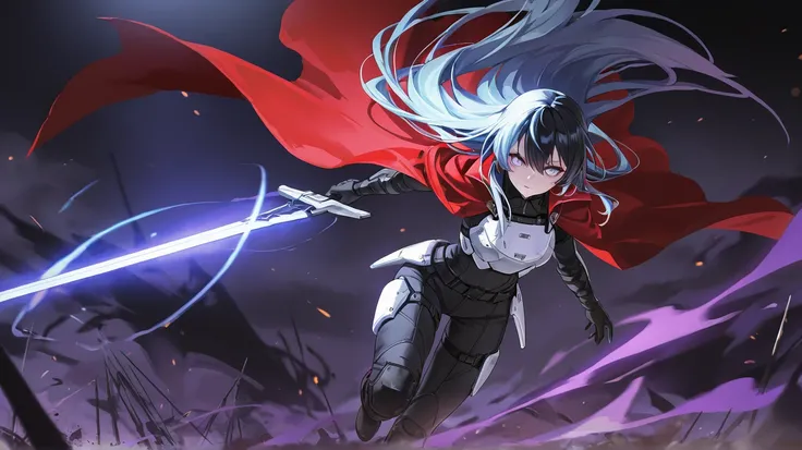 Mo Han: Long silver hair, wearing black combat uniform, holding a long sword, and sharp eyes.
Early Summer: Long black hair, wearing a crimson cape, with faint glowing energy in her hands.
Ling Shuang: Long flowing light blue hair, white light armor, and a...