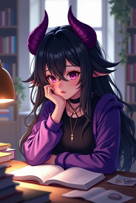 Kuromi Chivi studying