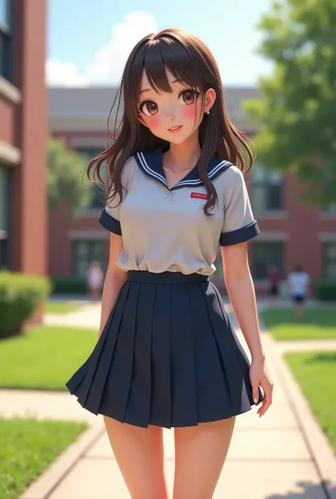 Generate a realistic 18 year old chubby schoolgirl 