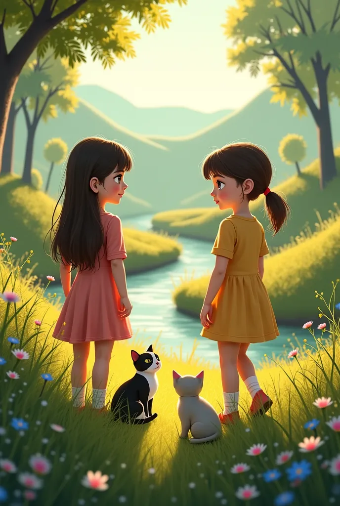 's learning interesting story s 2  sister back ground natural environment and 2catts love 