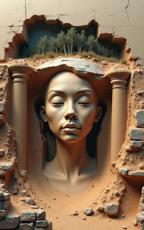 excavation 3d portrait