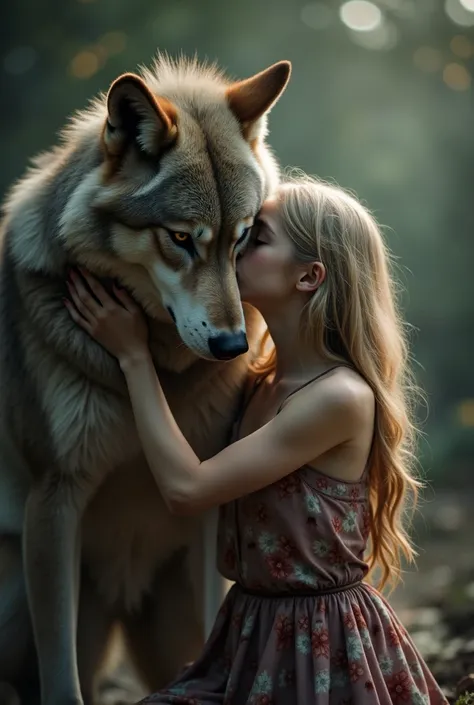 Young blonde girl having sex with werewolves,  hentai style.