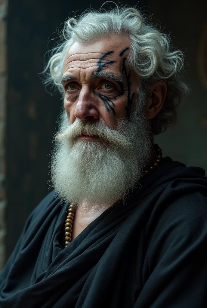 Aristotle wearing makeup from the movie The Raven 