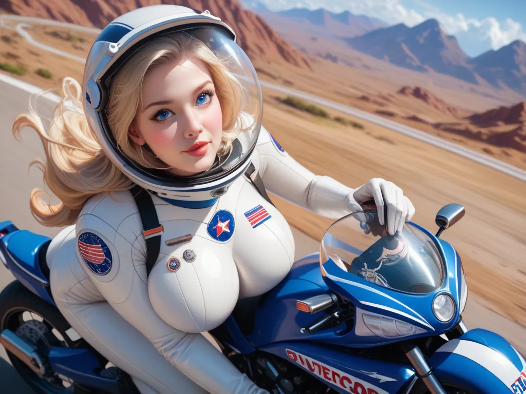 score_9, score_8_above, score_7_above, 

_Realistic,
,
masterpiece, 
better quality,
high_ resolution , 
,
face_detail,
,
First_detail,
bright_First,
Firstdentation,
,


1 , 
blond hair, 
 long hair, 
blue eyes, 
separate_lips,
To do_above,


motorcycle he...