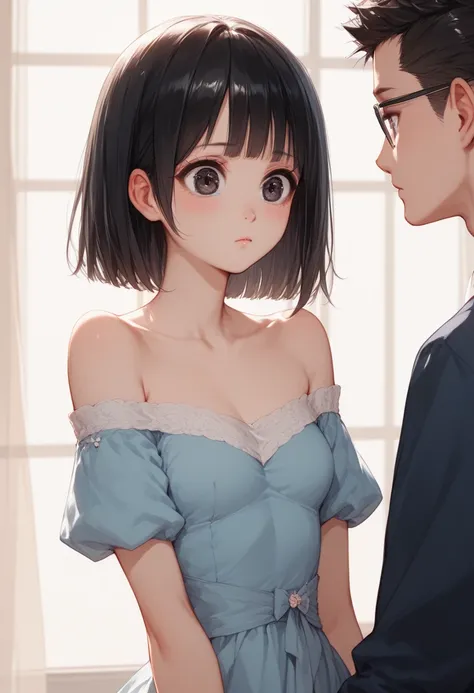 super pretty super cute high school girl black hair long straight big eyes off shoulder dress slender figure my reality is a romance game？？〜I thought it was a game where I risked my life〜 Watch Kuku Shaai High Definition 1 Girl Viewers 