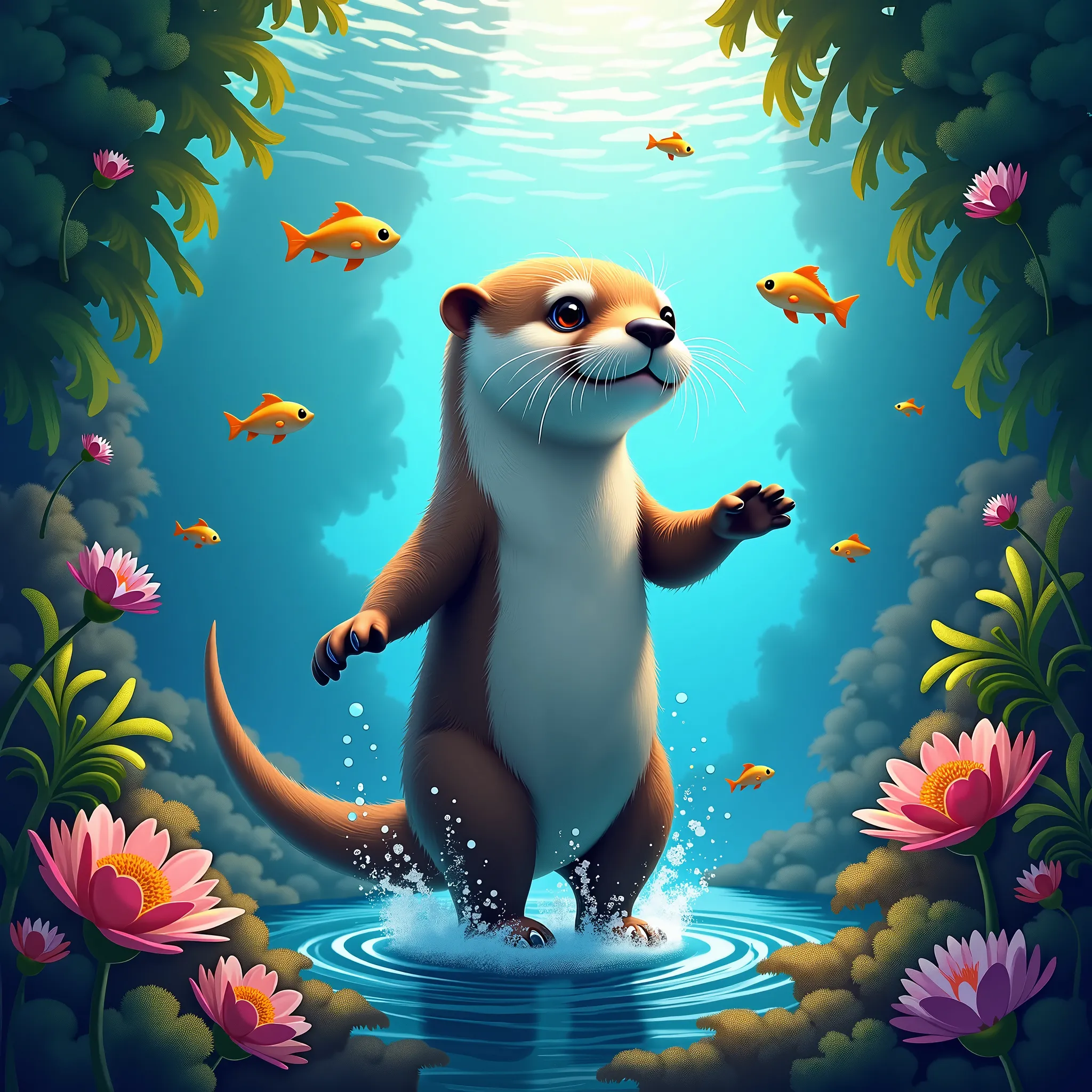 Otria oceanica, An otter, musical album cover, artwork
