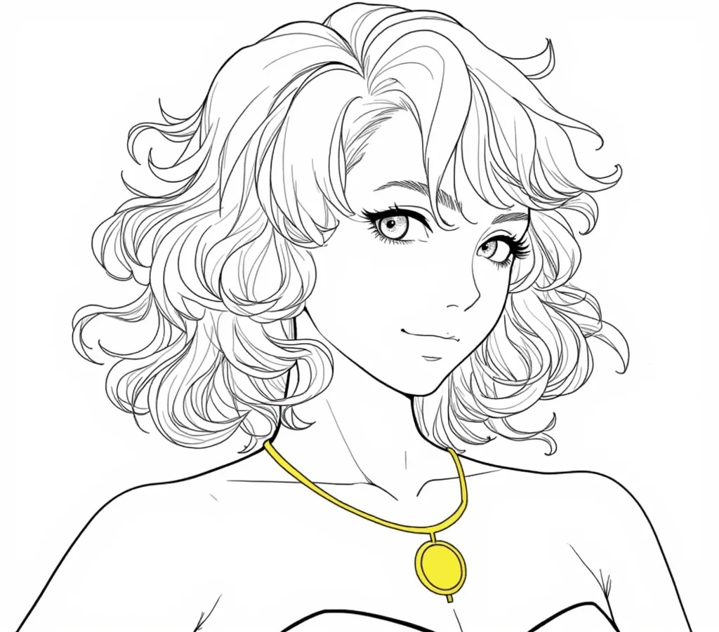 beautiful girl, pretty hair, detailed hair, complex hair, dynamic hair, hair with volume and texture, complex and hyper detailed drawing, manga style, drawing, no color, white background, Shinichi Sakamoto style