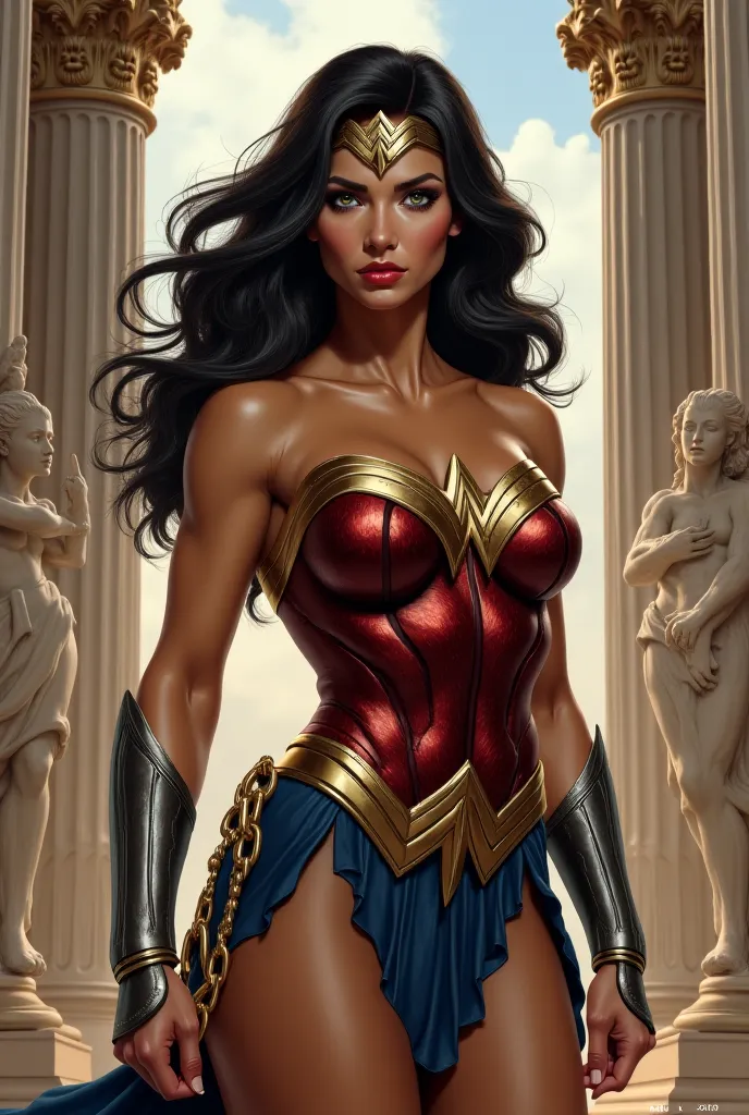 Make an image of Wonder Woman without clothes 