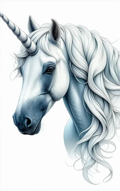 coloring page to color, white background, Unicorn to color, Sharp edges,  high quality  