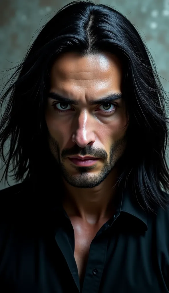 Long Hair Man , high resolution,  black hair, 