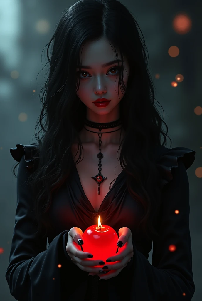 ((RAW Photo), absurd, (absurdresolution)), masterpiece, best quality, (Extremely detailed 8k unity CG wallpaper), (best illustration), (best shadow), Realistic lighting, beautiful detailed glow, ((21 years old)), girl, long black hair, black queen, accesso...