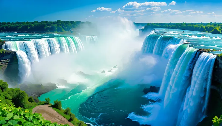 (best quality),(masterpiece:1.2),(very detailed:1.2), Ultra High Resolution ,RAW color photos,8k, large landscape photography , Beautiful landscape, {{x}} , detailed pictures,written boundary depth,sharp concentration, in the cloud,(Niagara Fall...