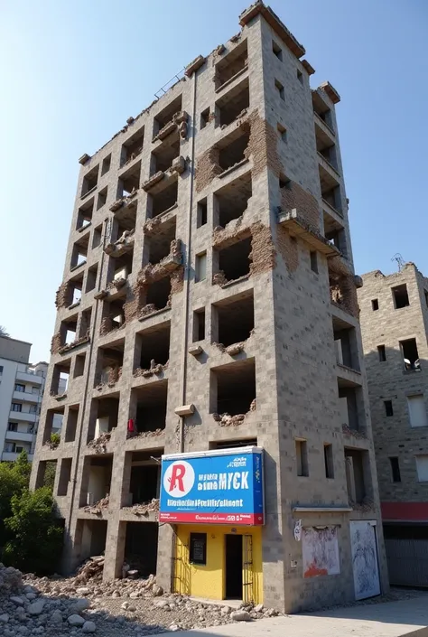 The building on the plot was demolished to stay earthquake-proof. State support building to be rebuilt. my management from you has an advertising sign in place on the picture and "we are with 750 thousand credits of state support under the earthquake trans...