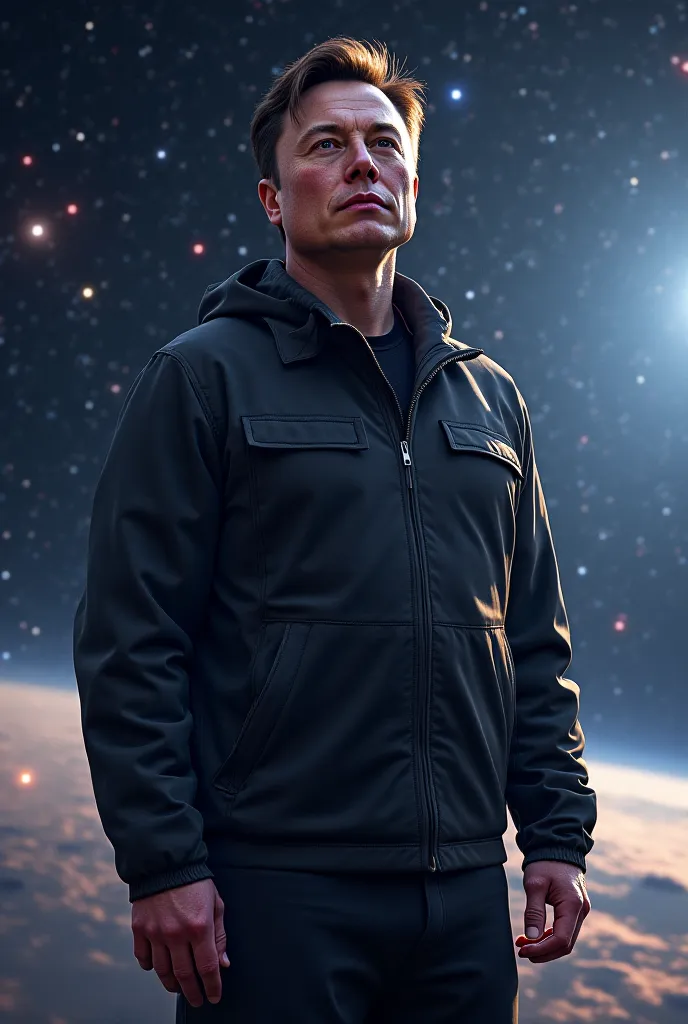 Elon Musk in realistic Full HD space, --v5