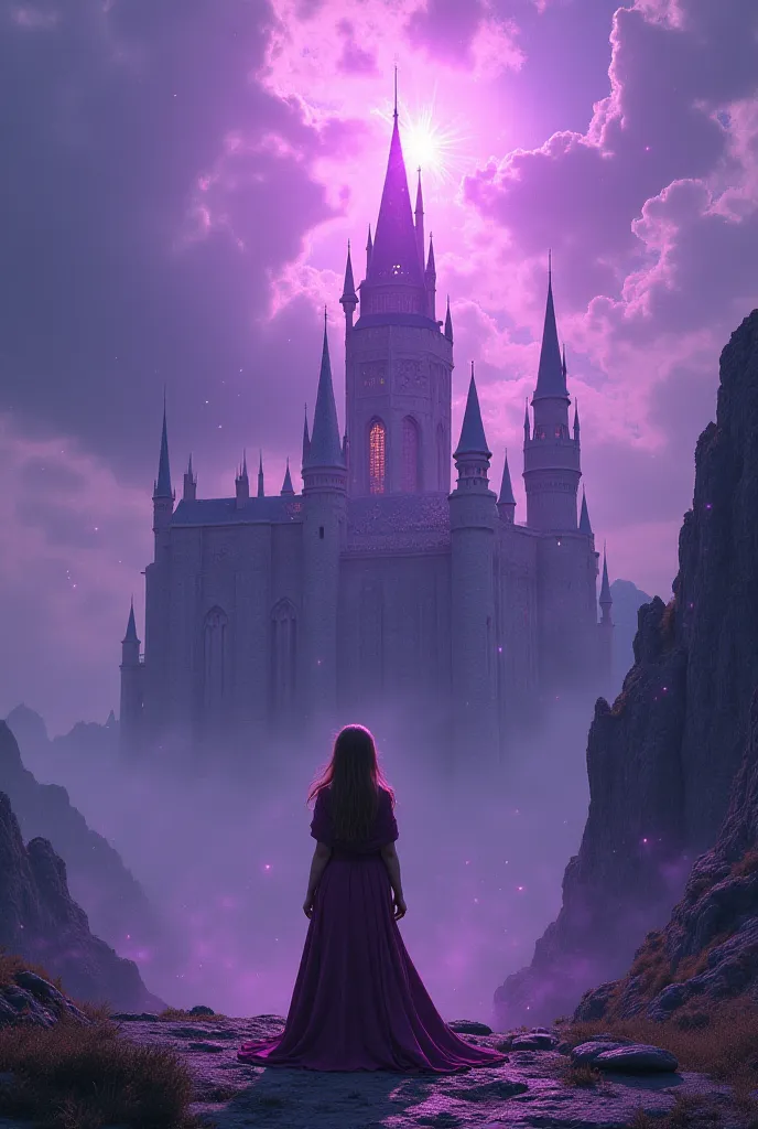 Under the thick, The majestic castle, the Academy of Magic, rises the cloud-covered sky, whose high spires rush up, as if trying to touch eternity itself. Its stone walls, patterned by ancient runes, is cast purple in the light of the flickering magic stre...