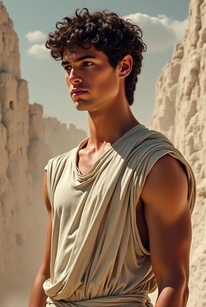 Orestes was a strong and noble-looking young man. He probably had dark or brown hair, expressive eyes and a decisive posture. She wore simple Greek tunics, but worthy of his real origin. that is young,  very young, super young  