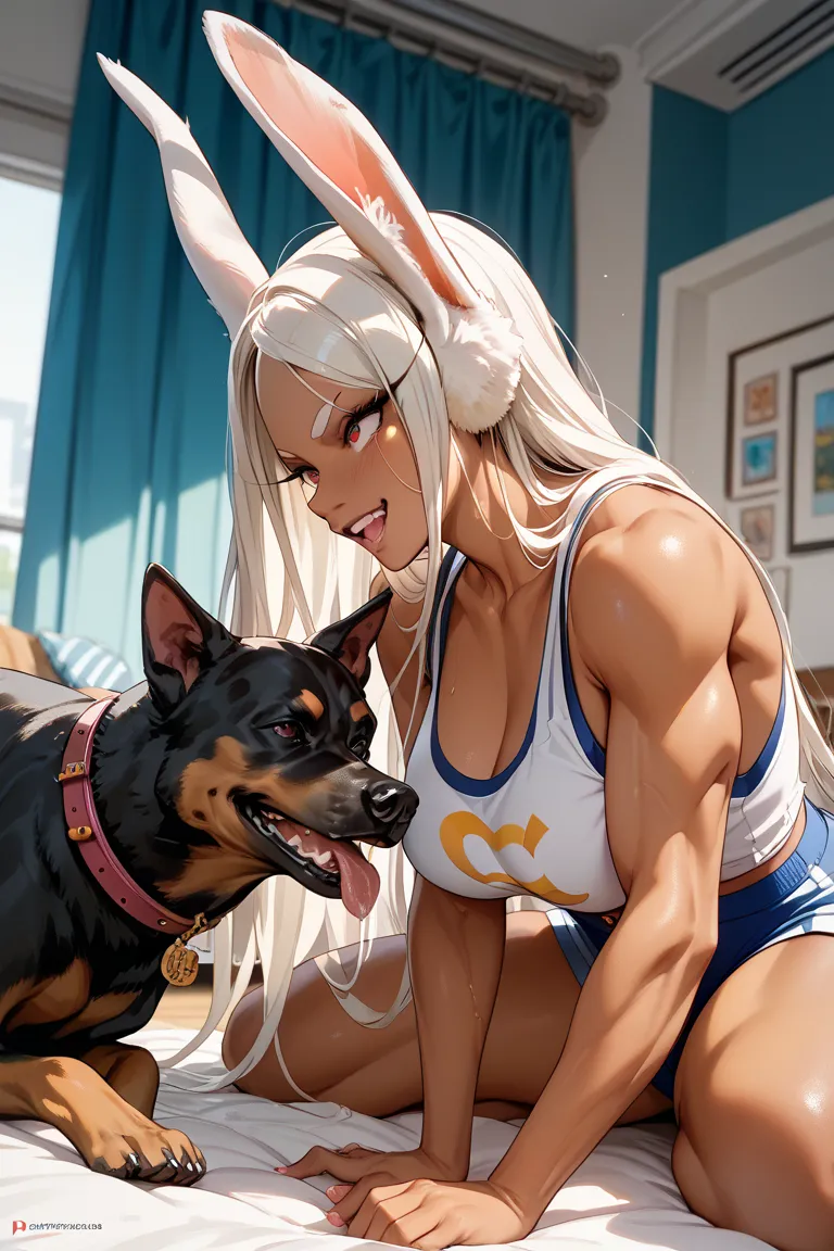 miruko performs bestiality. dog penis