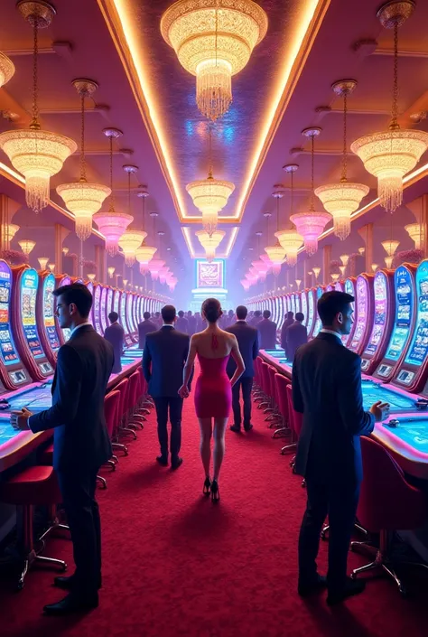 Image for Instagram stories,Which refers to the casino with many lights and effects of a casino