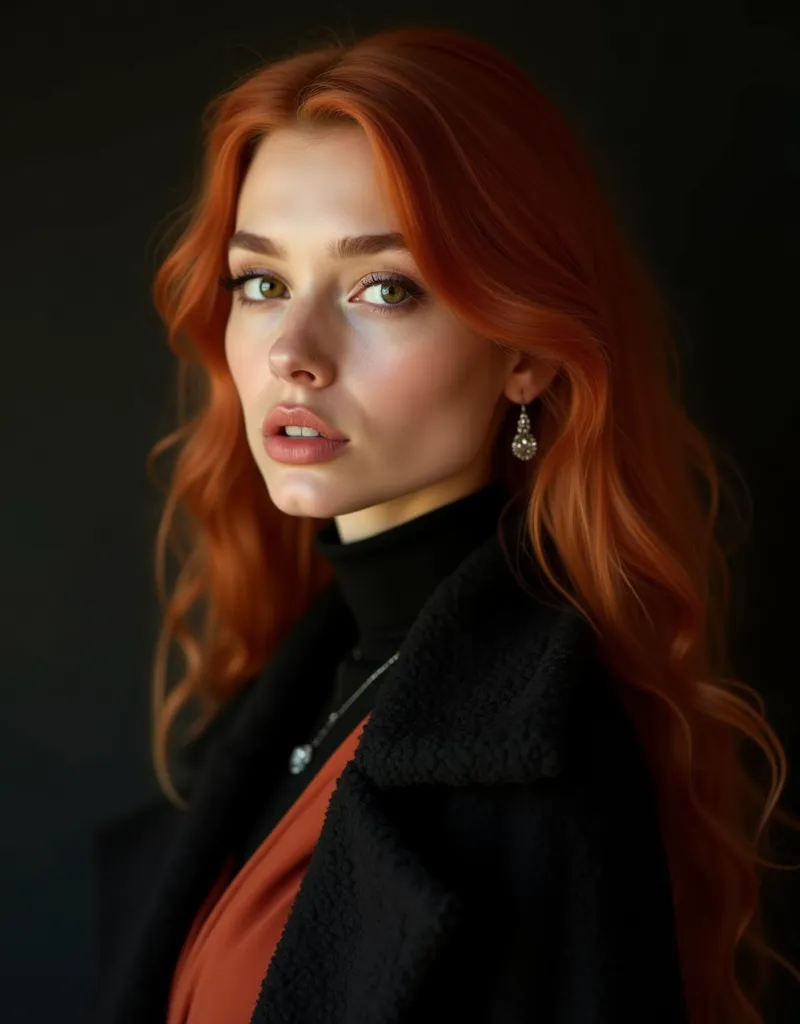  portrait Face , realistic image quality, fotografía artistica y  detailed.  Aesthetic image . view profile, profile approach . Pose of the half-profile model. is a, with a delicate face ,  tense jaw . She has a provocative look, and an overwhelming lust. ...