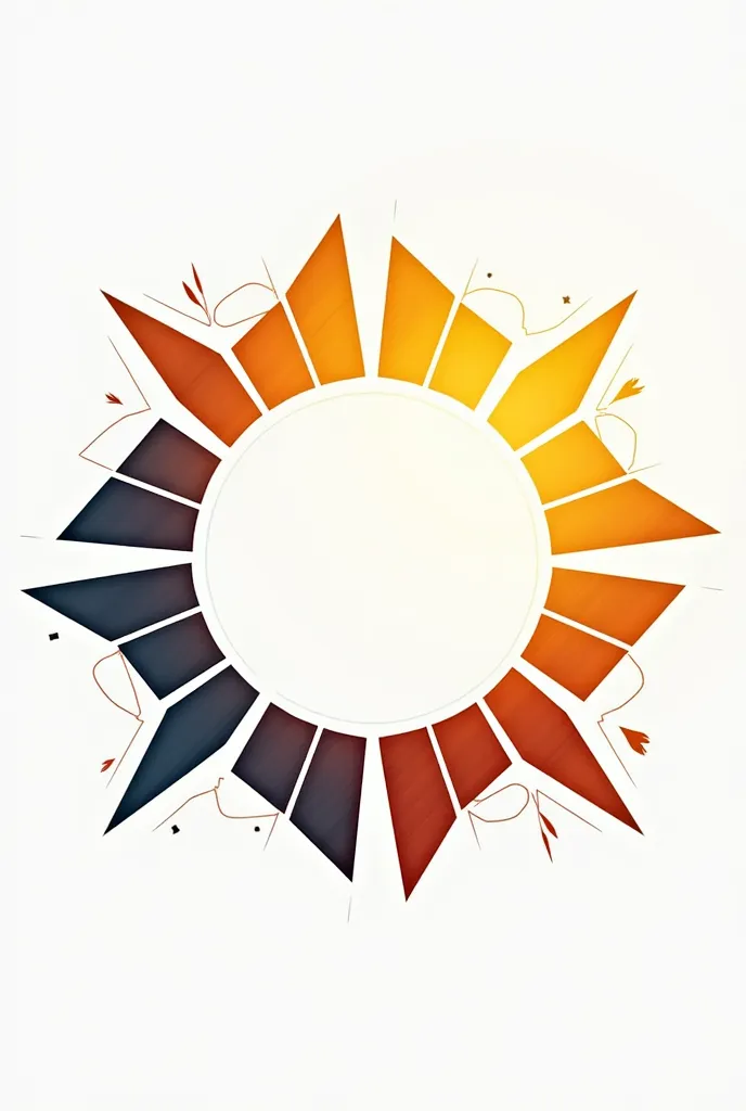 Logo or draw with photovoltaic panels as a sun shape