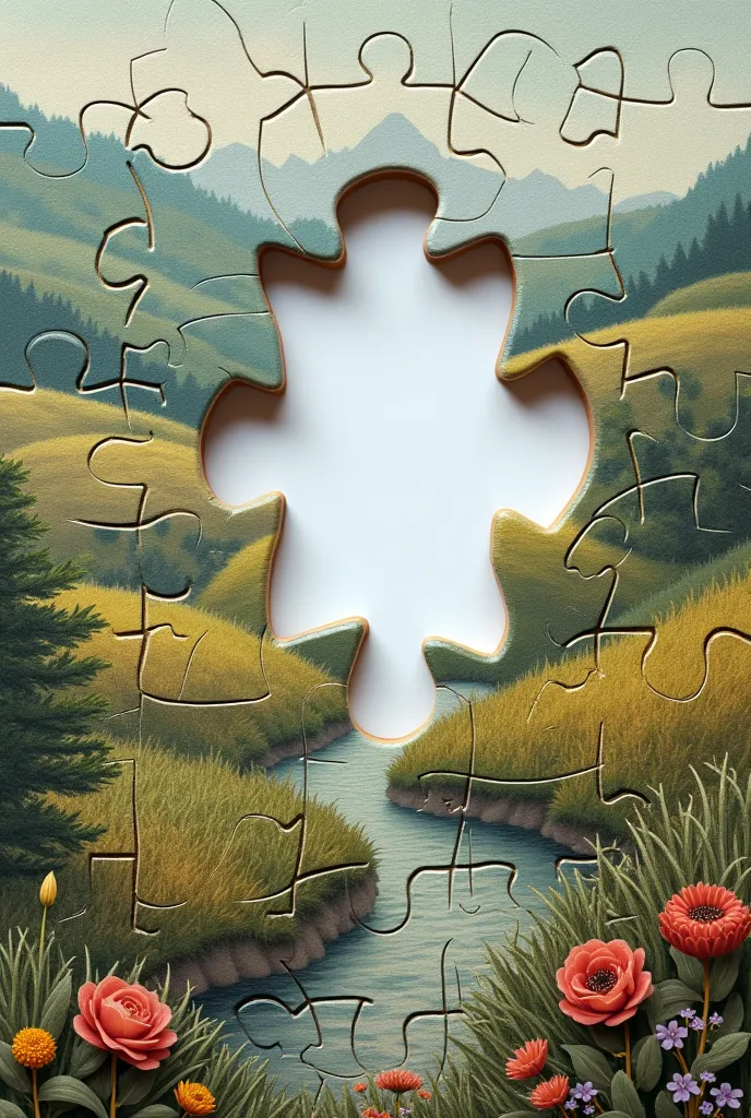 A puzzle missing a piece