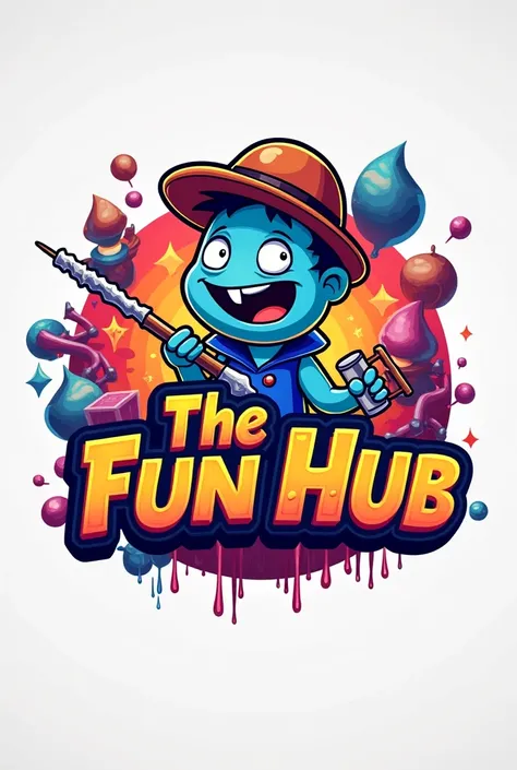 Create a logo for a telegram channel with humor Make the name The fun hub in a design not for ren, but more for an adult audience 