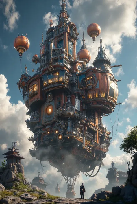 (   highest quality   ,4K,8k,   High Resolution, masterpiece:1.2), (   and a city with infrastructure {x} huge and complex fantasy steampunk and steelpunk, a huge, gorgeous, huge, gorgeous house in the world that combines the coolest pirate ship in the wor...