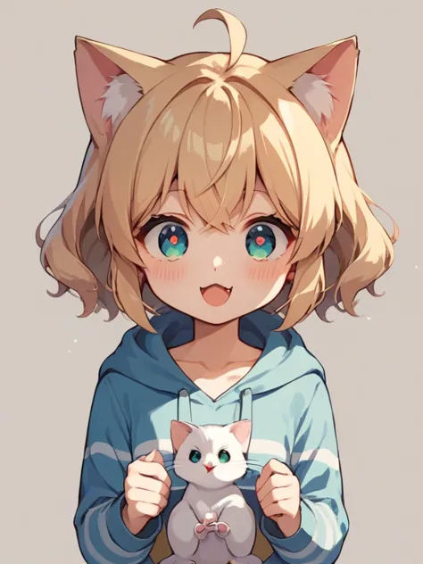 prompt: score_9, score_8_up, score_7_up,  source_anime，nsfw， uncorrected，One cute kitten, Three-haired cat,  Transformed Characters , kitten, plain background,cute cat eyes，