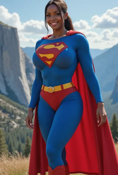 (Carrying THE WEIGHT OF THE WORLD ON her shoulder). SEXY BLACK AFRICAN 17-YEAR-OLD FEMALE COSPLAYER WITH big BLUE EYES **"FULL ENTIE BODY STANDING POV OF A stunning, highly detailed, and ultra-realistic portrait of a SEXY BLUE EYED I GIRL, proudly wearing ...