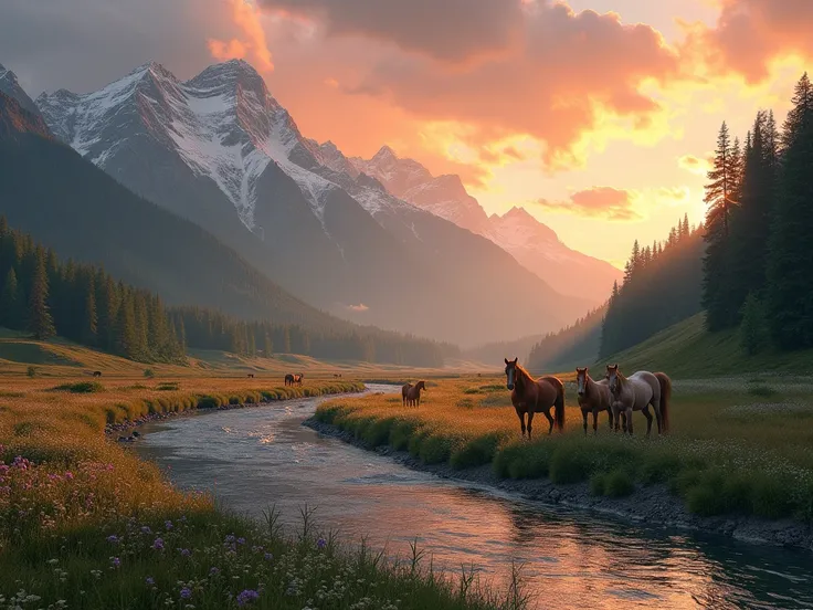 Videos of mountains with sunsets, mares, rivers 