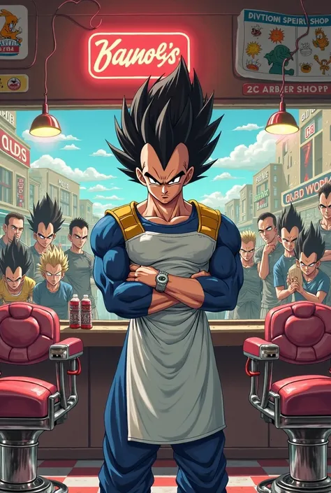 Vegeta Barbershop Hollywood barbershop logo 
