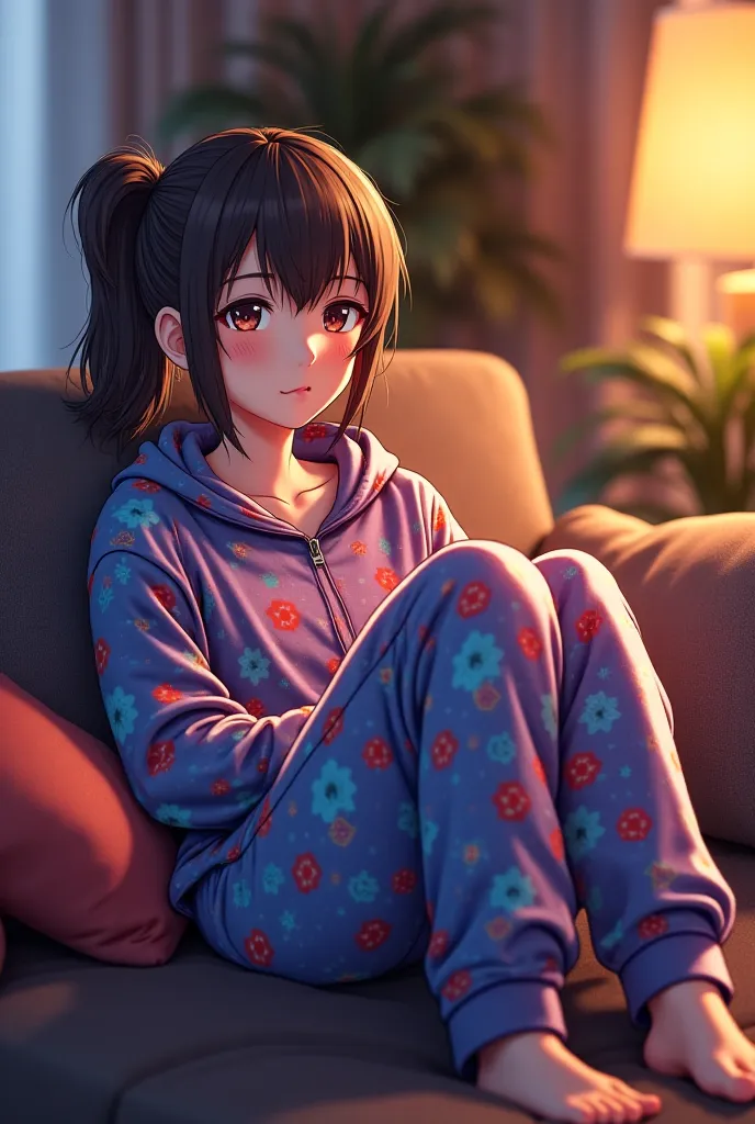 Anime fleece long pans pajama 