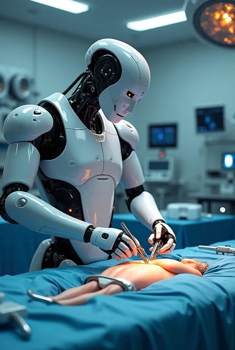 A robot performing a surgery