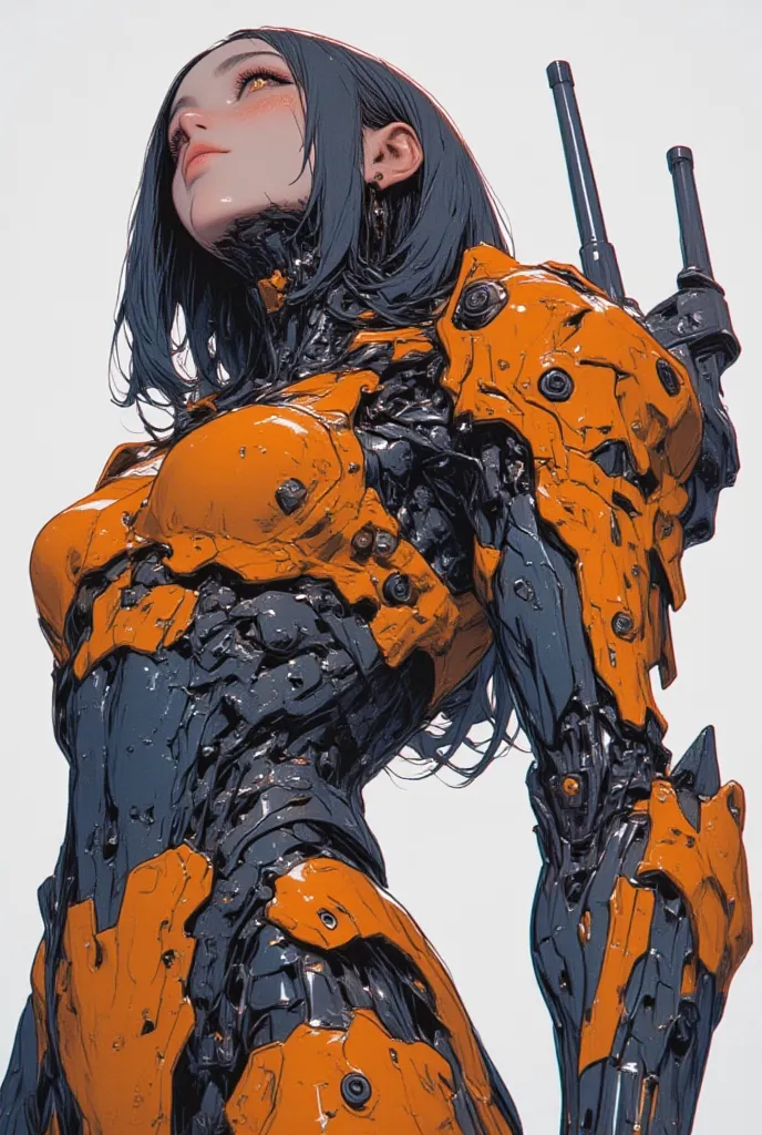  taken from below、A drawing of a robot with lots of different colored parts, concept art：Josetsu, Tumbler, chest, Samus aran fanart, doom guy resembling Samus, Samus aran, Samus, video game fan art, Metroid, Nintendo Game Art ,  Vibrant Fanart , Samus aran...