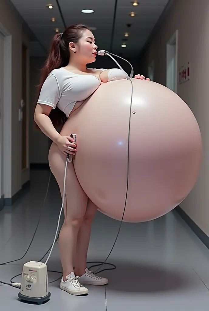 Her Abdomen enlargement as big as a room, abdominal swelling ,Korean girl,squat, swollen belly like a large water tank {x} The belly is as big as a big water tank {xx} The belly is as big as an airship {xx} mouth sucking water wanting to come out of the ho...