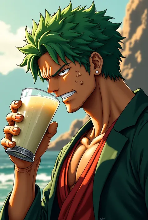 RONOROA ZORO DRINKS BULL'S MILK