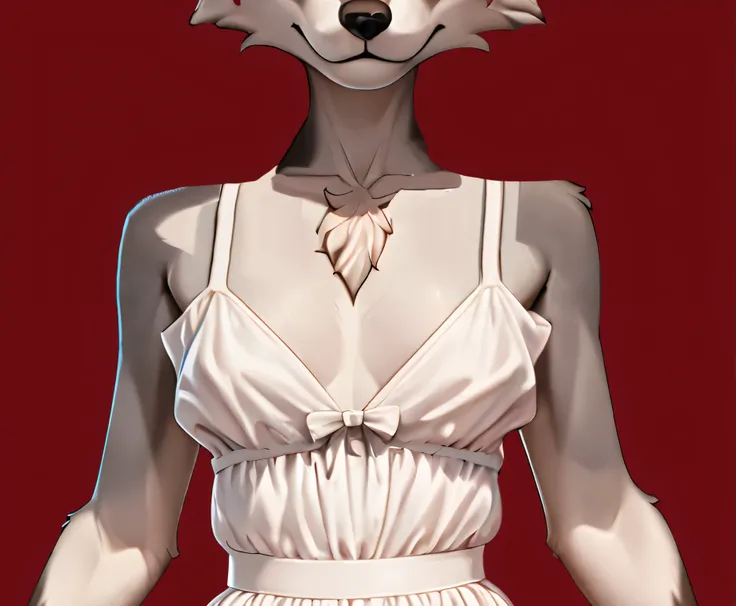 there is a woman in a dress with a wolf head on it, portrait of an anthro fox, full body detailed, female anthropomorphic wolf, an anthro fox, furry character, furry character portrait, full body details, a beautiful fox lady, anthropomorphic fox, full bod...