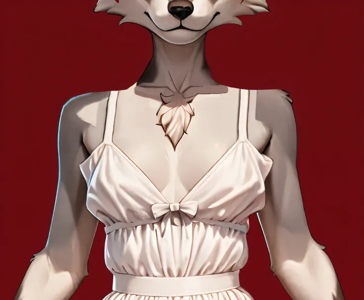 there is a woman in a dress with a wolf head on it, portrait of an anthro fox, full body detailed, female anthropomorphic wolf, an anthro fox, furry character, furry character portrait, full body details, a beautiful fox lady, anthropomorphic fox, full bod...