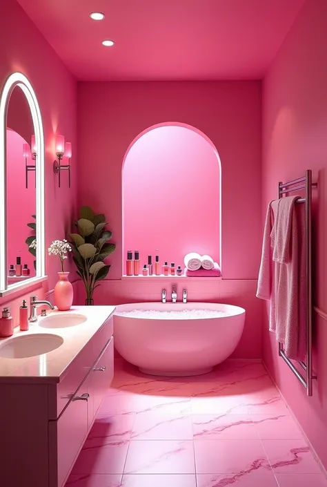 Aqui está um prompt em inglês no estilo "POV" (point of view) para descrever a experiência de entrar no banheiro da Barbie:

**Prompt:**

"POV: You step into Barbie's fabulous bathroom, where everything is a perfect shade of pink. The moment you enter, you...