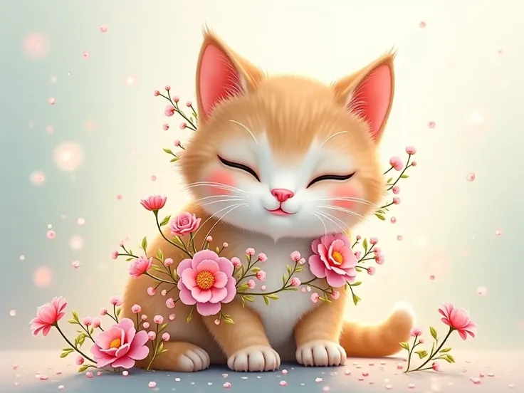 I need cat style png with flower