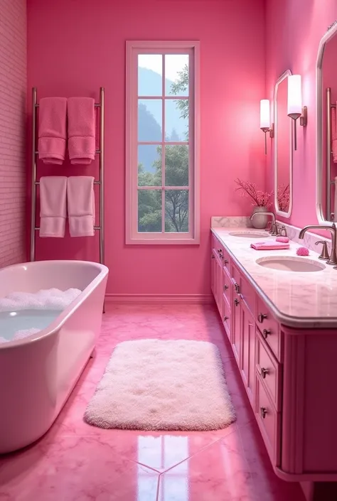 Claro! Aqui está o prompt ajustado para incluir a sensação de estar andando ao entrar no banheiro da Barbie:

**Prompt:**

"POV: You take a step into Barbie's fabulous bathroom, your feet gliding over the soft, plush rug. As you walk further in, you're imm...