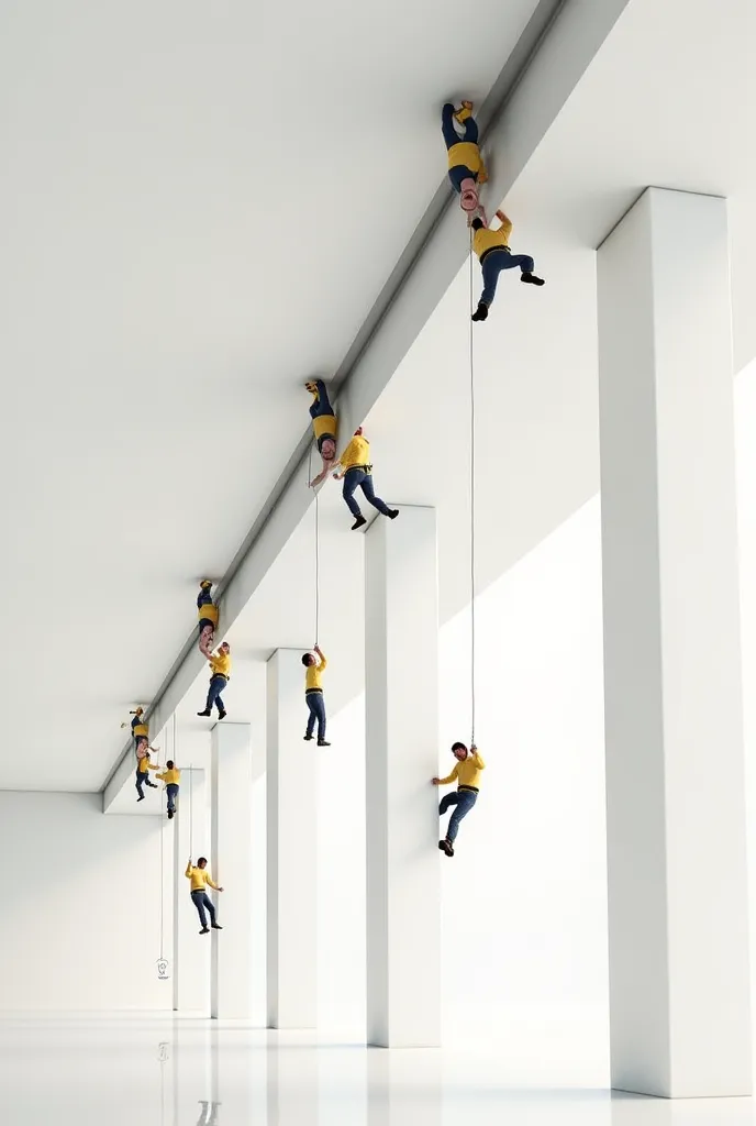 I want to create six pictures linked by the tiny figures method to install stretch ceiling. Can you