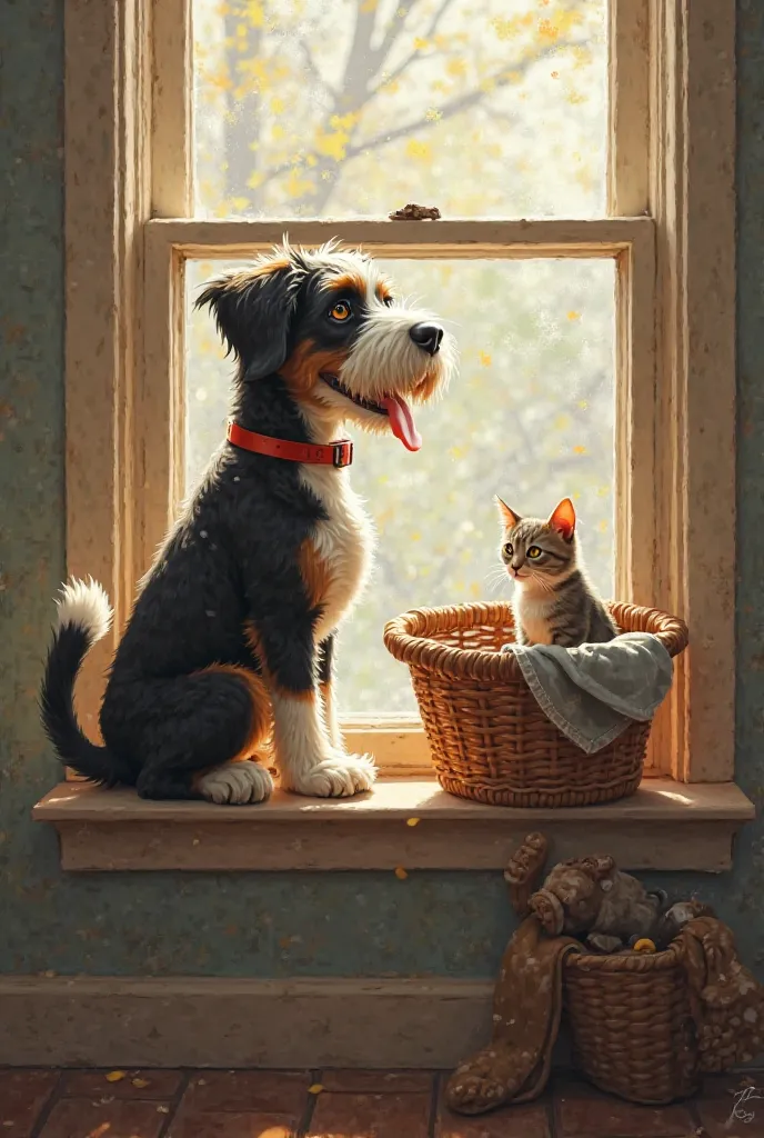 Once upon a time in a small town, there was a dog named Max who thought he was a cat. He had always admired the local cats for their elegant ways—how they leaped gracefully onto fences and slept in sunbeams, and especially how they never had to wear those ...