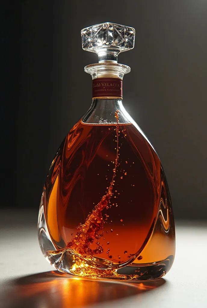 Cognac bottle render, particular, never seen before, innovative