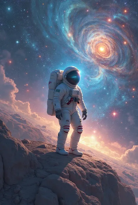 Create a creative image of the space theme with different details