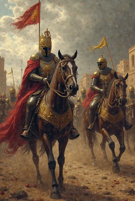 Scientific symbols:

In French wine, the Bronze Kings are shown wearing pottery decorated with ancient Islamic engravings, and riding their knights on authentic Arabian horses in an enthusiastic scene
On the other hand, the Crusader kings proudly called in...