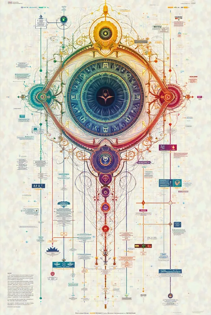 Flow chart with the distribution of areas by color as well as the work of the CEye 