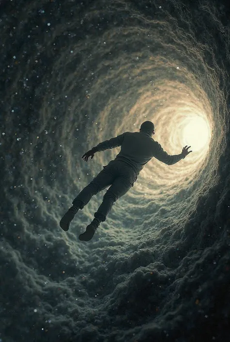 Man falling into a black hole 