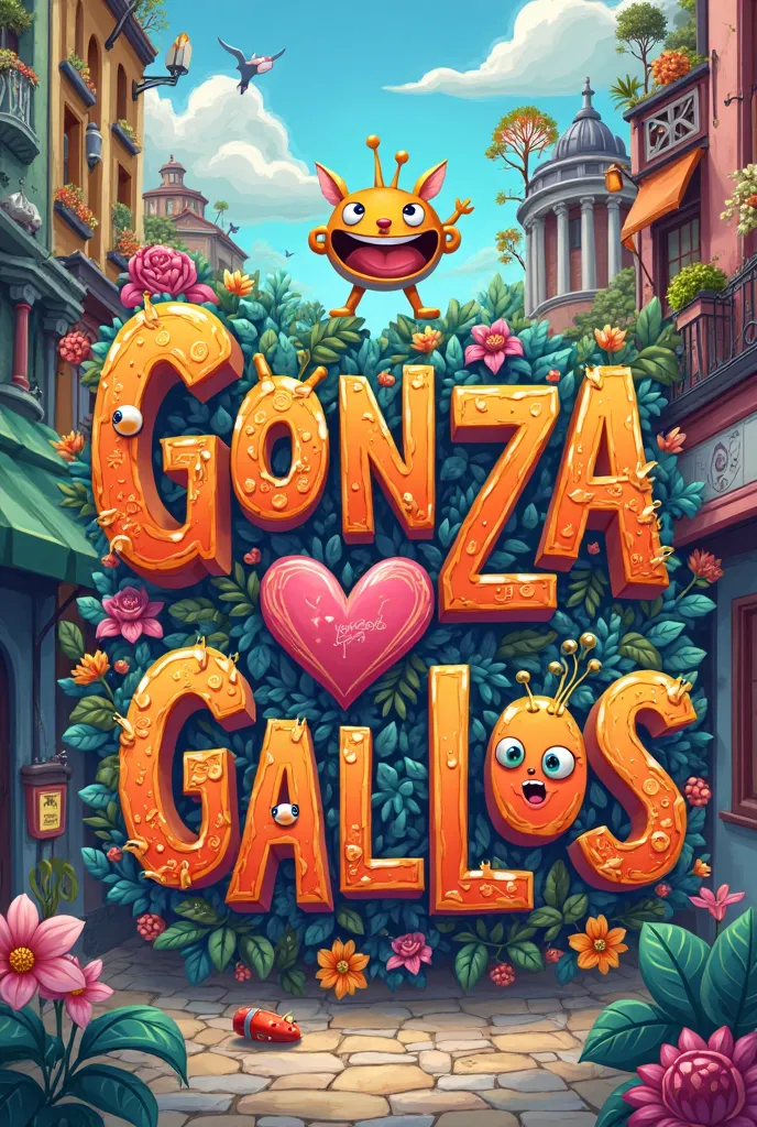 Picture with letters that say Gonzagallos